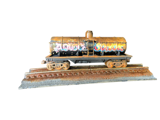 Tank Railroad Car Handmade Art Sculpture Decor