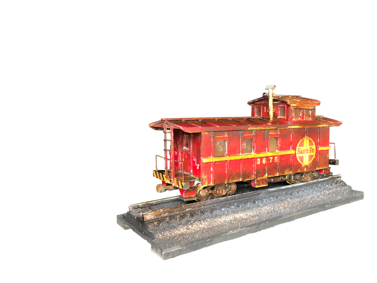 Caboose Side Track Railroad Car Handmade Art Piece