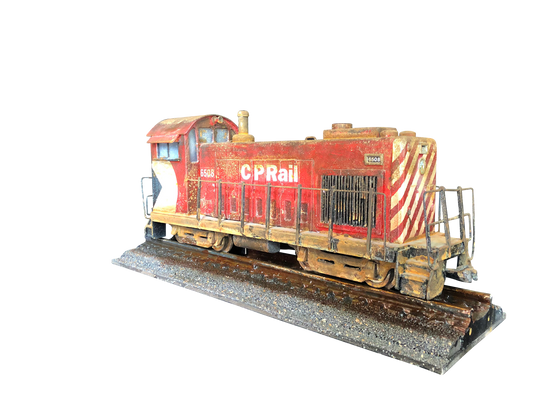 Deisel Engine Side Track Railroad Car - Handmade Art Home Decor Piece